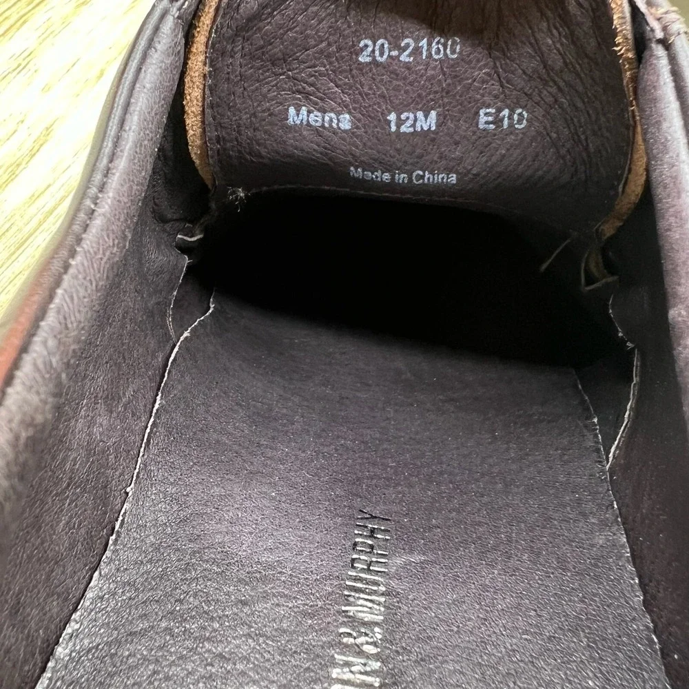Johnston & Murphy Norvell Moc Toe Men's Size 12 M Brown‎ Leather Dress Shoes